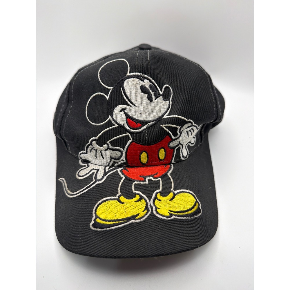 Vintage 80s Mickey & Co Disney Mickey Mouse Snapback Hat Black Embroidered Cap